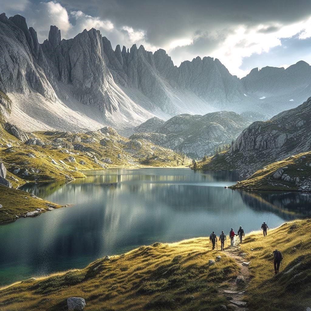 un'immagine del trekking al lago del forno, generata con chatgpt